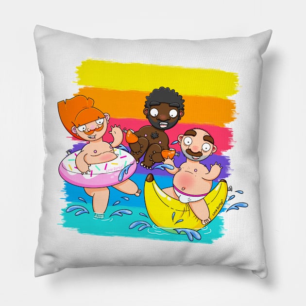 Pool Boys Gone Wild! Pillow by LoveBurty