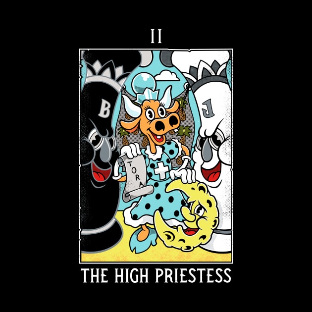 High Priestess - Mystical Medleys - Vintage Rubber Hose Cartoon Tarot by Mystical Medleys