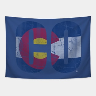 Retro CO Colorado Flag Tapestry