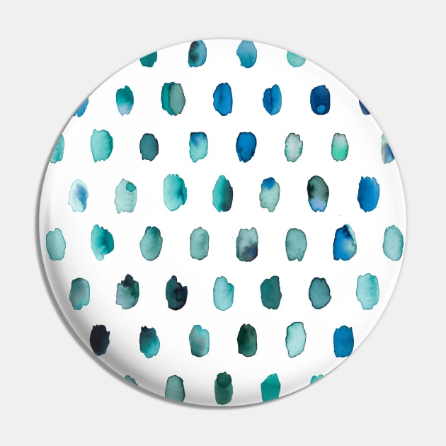 Artistic Palette Watercolor Dots Blue Pin by ninoladesign