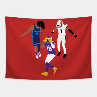 Justin Jefferson x Ja Morant x Jamarr chase GRIDDY Tapestry