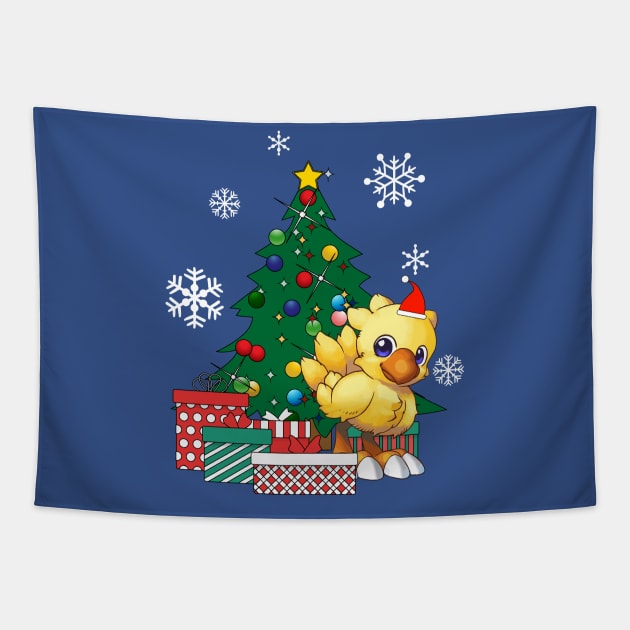 Chocobo Around The Christmas Tree Tapestry by Nova5