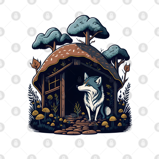 Mushroom Home Wolf by MonkeyStuff