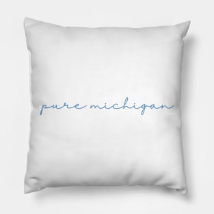 pure michigan cursive script Pillow