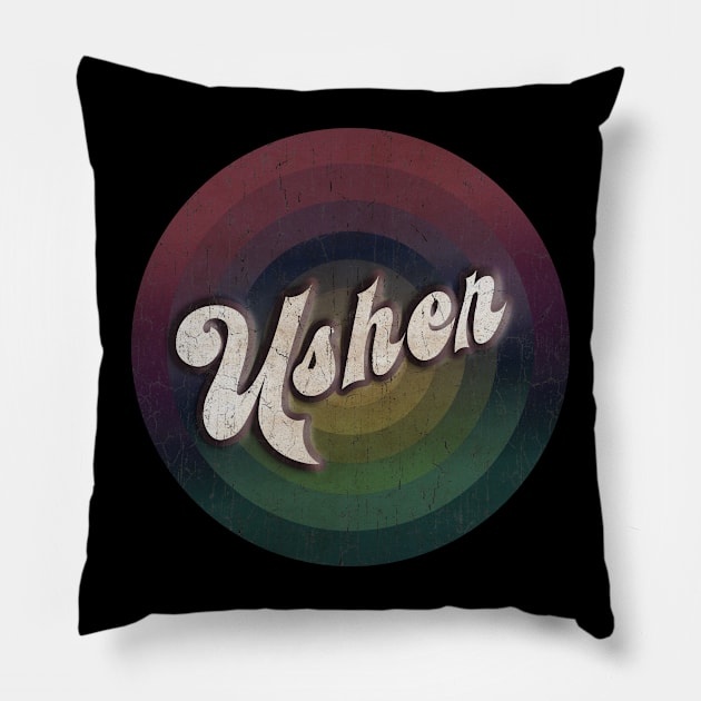 retro vintage circle Usher Pillow by NamaMarket01