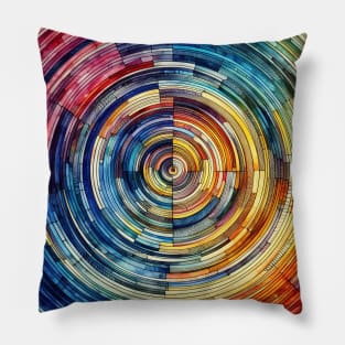 Psychedelic looking abstract illustration of concentric blocks Pillow