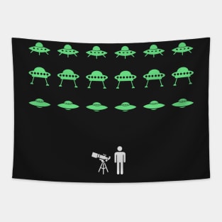 Funny UFO Space Aliens Tapestry