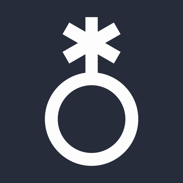 Nonbinary Symbol (white) by adrianimation