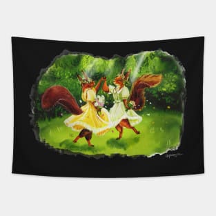 A Merry Dance - Watercolour Illustration Tapestry