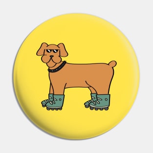 Rollerskater Dog Pin