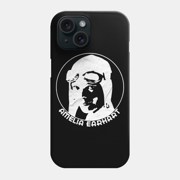 Amelia Earhart - 20th Century Icon (White Print) Phone Case by RCDBerlin