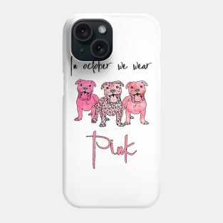 In October We Wear Pink T-shirt Bulldog Pink Pumpkin Breast Cancer Awareness October Month T-shirt Phone Case