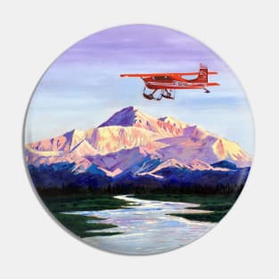 Denali Mountain Painting, K2 Aviation, Living Room Painting, Alaska Mountain, Gift for Pilot, Scott Clendaniel, Alaska Aviation, Mt McKinley Pin