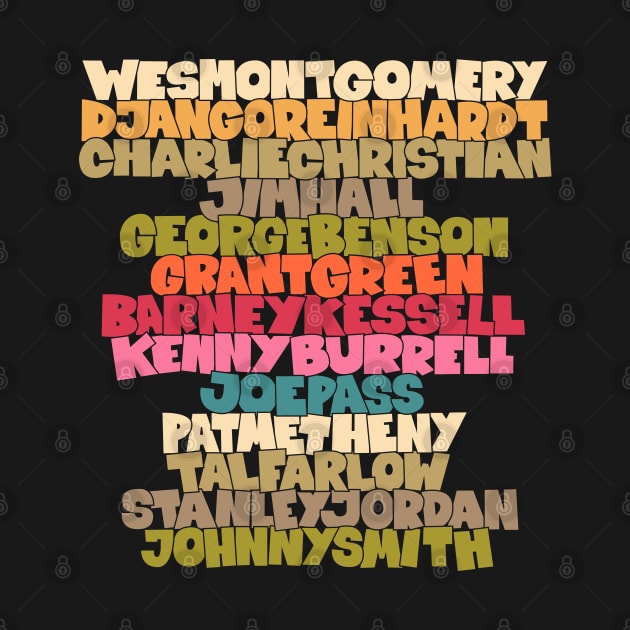 Jazz Legends in Type: The Jazz Guitarists by Boogosh