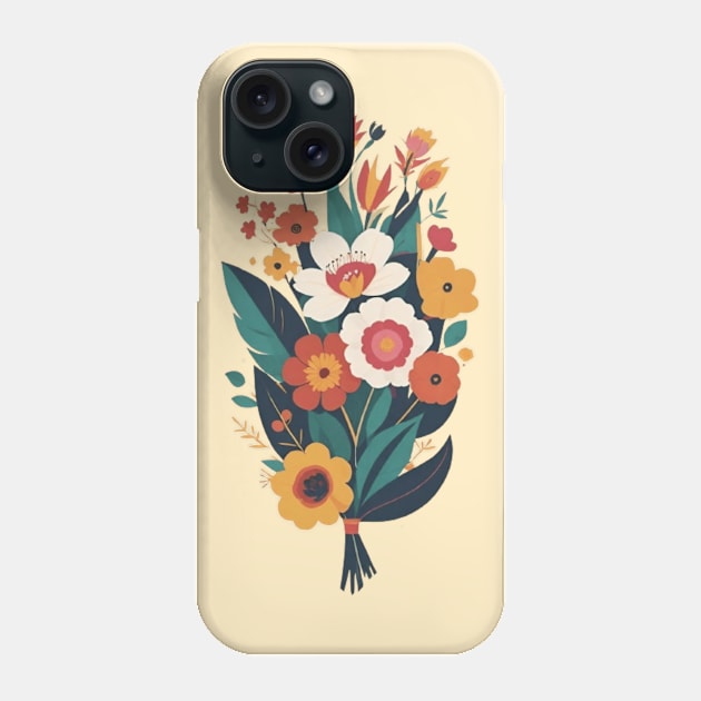 Frida's Blooming Inspiration: Illustrated Flower Bouquet Phone Case by FridaBubble