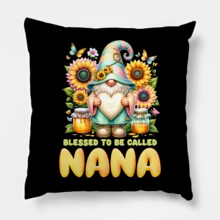 Blessed to be called Nana Tee Sunflower grandma gift Custom mother's day gift with any nickname copy Pillow