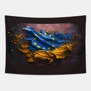 Illustration of Solidarity between EU and Ukraine Tapestry