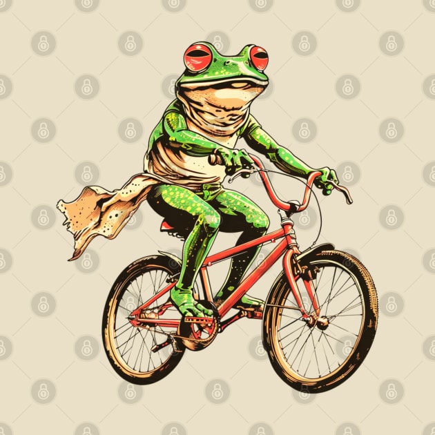 Funny Frog On A Bike by OscarVanHendrix