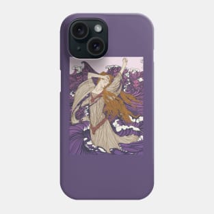 Pre-Raphaelite girl 3 (Purple) Phone Case