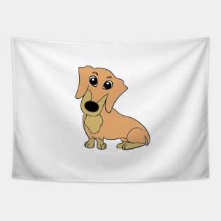 dachshund fawn and tan cartoon Tapestry