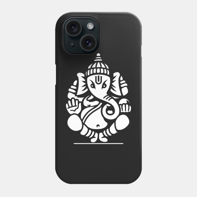 Ganesh Ganesa Ganapati Elephant 4 (white) Phone Case by Mystic-Land