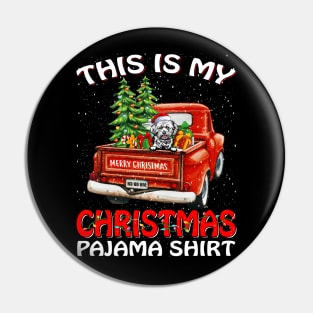 This Is My Christmas Pajama Shirt Lhasa Apso Truck Tree Pin