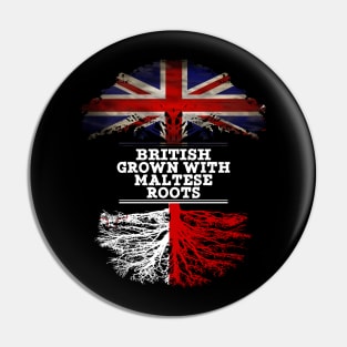 British Grown With Maltese Roots - Gift for Maltese With Roots From Malta Pin