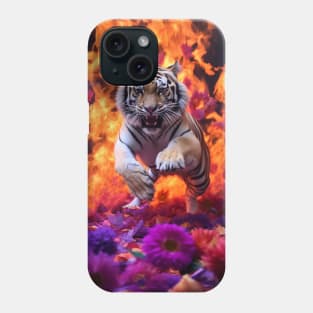 Floral Inferno Tiger Phone Case