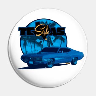 Texas-Style 1970 Torino Beach scene blue colors Pin