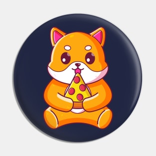 Cute shiba inu eating pizza Pin