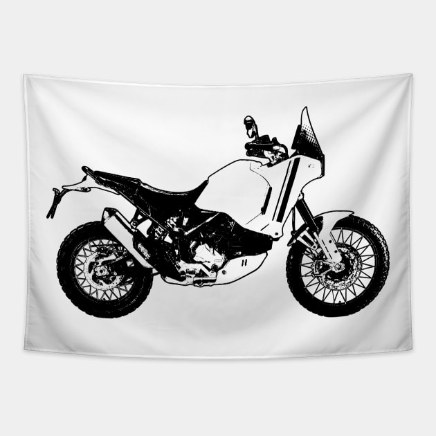 DesertX Bike Side View Sketch Art Tapestry by KAM Std