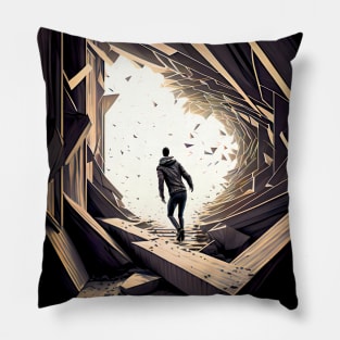 Being Courageous Confronting Fear No. 2 on a Dark Background Pillow