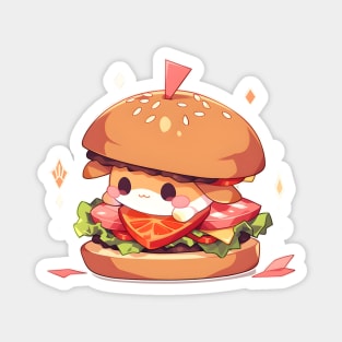 Super Kawaii Chibi Burger Kun - Cute Food Art Magnet