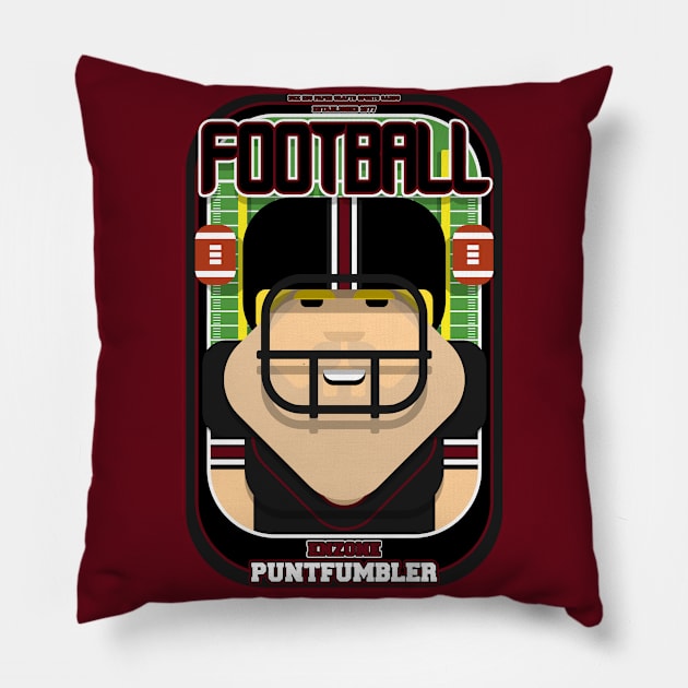 American Football Black and Maroon - Enzone Puntfumbler - Sven version Pillow by Boxedspapercrafts