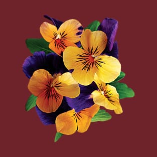 Orange and Purple Pansies T-Shirt