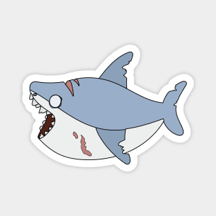 Zombie Shark Cartoon // Funny Halloween Zombie Magnet