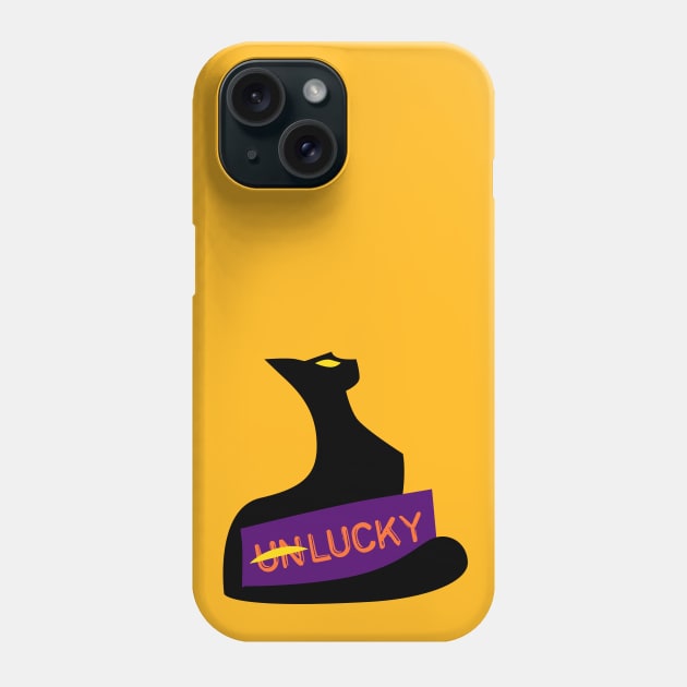 Black Lucky Cat - Witche's familiar Phone Case by Alice_Wieckowska