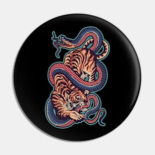 TIGER EATING SNAKES Pin