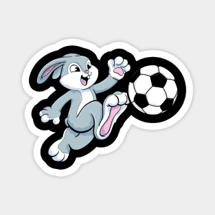 Rabbit as Soccer player with Soccer ball Magnet