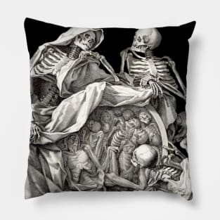 Friendly Chatting Skeletons Pillow