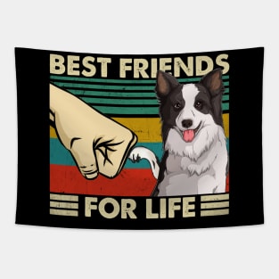 Sleek and Spirited Border Collie Dog Best Friends For Life Tapestry