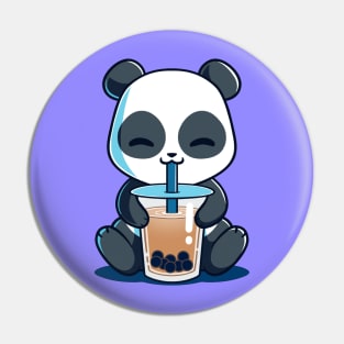 Cute Funny Panda Drinking Cold Drink Pin