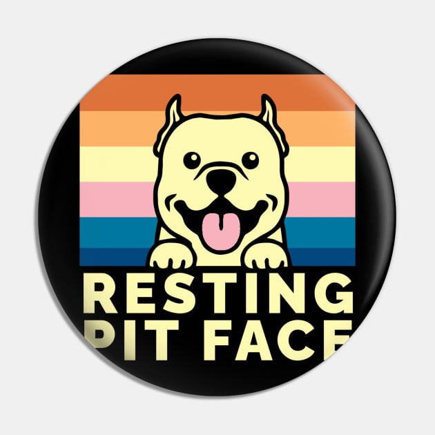 Vintage Pitbull Resting Pit Face - Funny Pitbull Lovers Pin by tiden.nyska