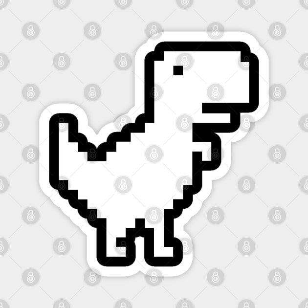 Pixel Dinosaur, No Internet Connection Magnet by JK Mercha