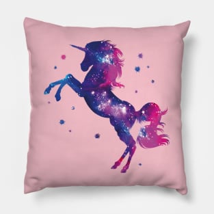 Unicorn Galaxy: Silhouette of Unicorn in the Universe Pillow