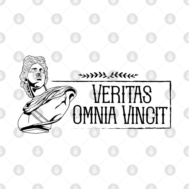 Latin saying - Veritas Omnia Vincit by Modern Medieval Design