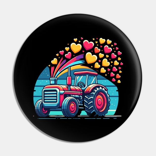 Cute Tractor | Valentines Day Pin by Indigo Lake