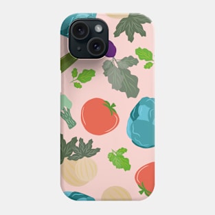 Cute Hand Draw Of Vegetables And Salads Background Pattern Seamless Phone Case