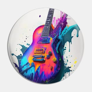 PAINT DRIPPING GUITAR Pin