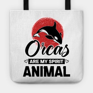 Orcas Are My Spirit Animal Japan Flag Funny Orca Whale quote Tote